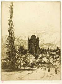 A Castle in Thun, Switzerland by Donald Shaw MacLaughlan