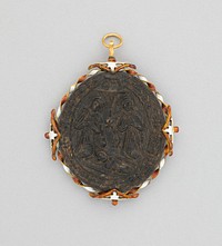 Two-Sided Pendant with Adoration and Baptism of Christ