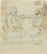 Two Rajput Noblemen with a Child