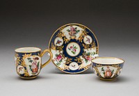 Tea Bowl, Coffee Cup, and Saucer by Worcester Porcelain Factory (Manufacturer)