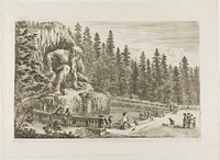 The Colossal Statue of the Apennines, from Views of Villa di Pratolino by Stefano della Bella