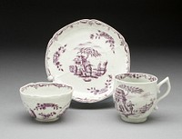 Tea Bowl, Coffee Cup, and Saucer by Worcester Porcelain Factory (Manufacturer)