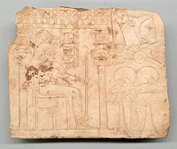 Artist's Trial Piece: Hathor in Shrine, Offerings, Ox Head by Ancient Egyptian