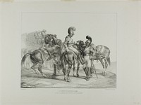 A Party of Life Guards, plate 5 from Various Subjects Drawn from Life on Stone by Jean Louis André Théodore Géricault