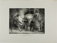 The Flemish Farrier, plate four from Various Subjects Drawn from Life on Stone by Jean Louis André Théodore Géricault