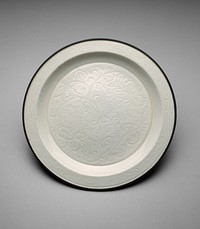 Shallow Dish with Peony Sprays