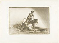 Charles V spearing a bull in the ring at Valladolid, plate ten from The Art of Bullfighting by Francisco José de Goya y Lucientes