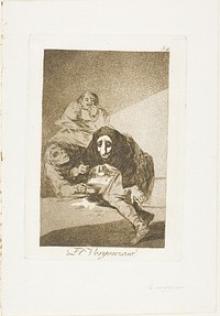 The Shamefaced one, plate 54 from Los Caprichos by Francisco José de Goya y Lucientes