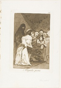 Swallow it, dog, plate 58 from Los Caprichos by Francisco José de Goya y Lucientes