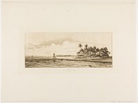 Oceania: Fishing, Near Islands with Palms in the Uea or Wallis Group, 1845 by Charles Meryon