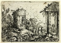 Italian Landscape with Ruins by Jonas Umbach, the elder