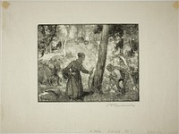 Mushroom Hunters at the Rocher Bernard by Louis Auguste Lepère