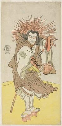 The Actor Nakayama Kojuro VI as Osada no Taro Kagemune (in Reality Hatcho Tsubute no Kiheiji), in the Guise of a Lamplighter of Gion Shrine, in Act Three from Part One of the Play Yukimotsu Take Furisode Genji (Snow-Covered Bamboo: Genji in Long Sleeves), Performed at the Nakamura Theater from the First Day of the Eleventh Month, 1785 by Katsukawa Shunsho