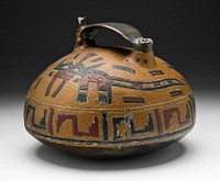 Vessel with Abstract Feline and Falcon-Head Spout by Paracas