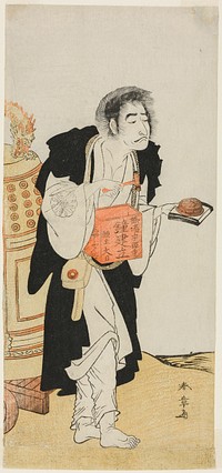 The Actor Nakamura Nakazo I as the Renegade Monk Dainichibo Soliciting Alms, in the Play Edo Meisho Midori Soga (Famous Places in Edo: A Green Soga), Performed at the Morita Theater from the Fifteenth Day of the First Month, 1779 by Katsukawa Shunsho