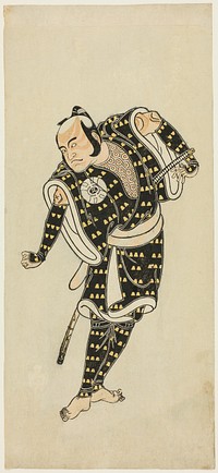 Actor Bandô Matatarô IV as Gempachibyôe in “Snowflakes: Plum Blossoms Kaomise” (“Mutsu no hana ume no kaomise”) by Katsukawa Shunsho