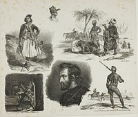 Sheet of Sketches by Denis Auguste Marie Raffet