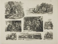 Sheet of Sketches by Denis Auguste Marie Raffet