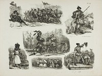 Sheet of Sketches by Denis Auguste Marie Raffet