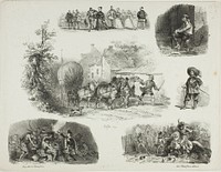 Sheet of Sketches by Denis Auguste Marie Raffet