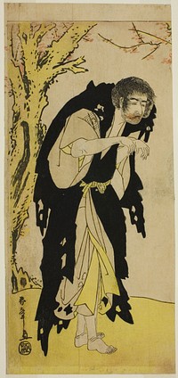 The Actor Ichikawa Monnosuke II as the Renegade Monk Zenjibo Disguised as Dainichibo in the Play Edo no Fuji Wakayagi Soga, Performed at the Nakamura Theater in the First Month, 1789 by Katsukawa Shunsho