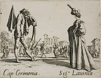 Capitano Cerimonia - Signora Lavinia, plate 3 from Balli di Sfessania by Jacques Callot