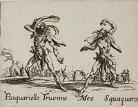 Pasquariello Truonno - Meo Squaquara, plate 20 from Balli di Sfessania by Jacques Callot