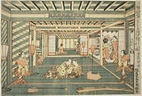 Perspective Picture of a Large Room (Senjojiki uki-e no zu) by Ishikawa Toyonobu