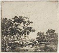 The River in the Forest, plate three from Set of Landscapes by Herman Naijwincx