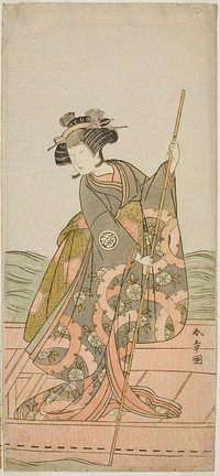 The Actor Yoshizawa Iroha I as Princess Yosooi (Yosooi Hime) in the Play Kikujido Shuen no Iwaya, Performed at the Morita Theater in the Eleventh Month, 1775 by Katsukawa Shunsho