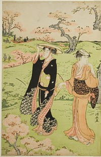 Cherry Blossom Viewing at Asuka Hill by Torii Kiyonaga