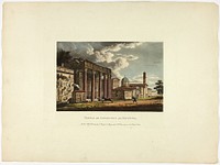 Temple of Antoninus and Faustina, plate thirty-six from the Ruins of Rome by M. Dubourg