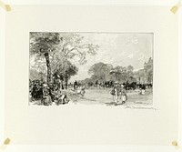 L'Avenue des Champs-Élysées, plate eighteen from Le Long de la Seine et des Boulevards by Louis Auguste Lepère