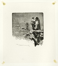 The Vampire of Notre-Dame, plate nine from Le Long de la Seine et des Boulevards by Louis Auguste Lepère