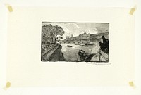 The Louvre, Viewed from the Pont-Neuf, plate thirteen from Le Long de la Seine et des Boulevards by Louis Auguste Lepère