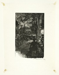 Boulevard Montmartre, Evening, plate fifteen from Le Long de la Seine et des Boulevards by Louis Auguste Lepère