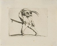 The Masked Man with Twisted Legs, from Varie Figure Gobbi by Jacques Callot