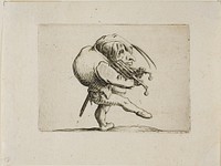 Man Playing a Grill as a Violin, from Varie Figure Gobbi by Jacques Callot