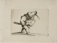 Man Preparing to Draw his Sword, from Varie Figure Gobbi by Jacques Callot