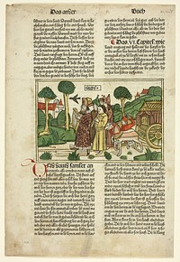 David and the Chosen Men of Israel Accompanying the Ark from The Bible (also called the Ninth German Bible), Plate 19 from Woodcuts from Books of the 15th Century by Unknown artist (Illustrator)