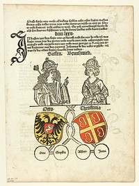 Duke Otto of Saxony and his Wife, Theokemia from Sachsen-Chronik (Saxon Chronicle), Plate 33 from Woodcuts from Books of the 15th Century by Unknown artist (Illustrator)