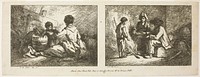 Children with a Dog and Sheep and Peasant Family by a Fire by Jean Baptiste Huet