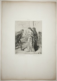 Therefore be merry, Cassio, plate six from Othello by Théodore Chassériau