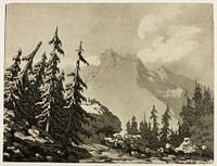 Pine Trees in the Mountains by John Robert Cozens