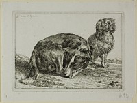 Two Dogs Resting, from Die Zweite Thierfolge by Johann Christian Reinhart