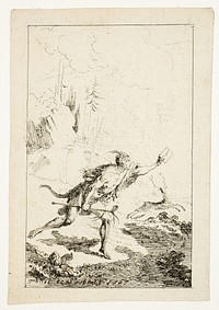 Messenger Sent to M. Saint-Denis, by M. Belle-Isle, Prisoner, plate three from Les Nouveaux Voyages aux Indes Occidentales by Gabriel Jacques de Saint-Aubin