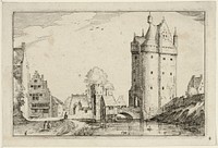 Town Gate, plate two after Pictures of Farms, Country Houses and Rustic Villages (Praediorum villarum et rusticarum casularum icones) by Claes Jansz. Visscher, II