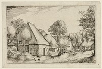 A Farmyard, plate five after Pictures of Farms, Country Houses and Rustic Villages (Praediorum villarum et rusticarum casularum icones) by Claes Jansz. Visscher, II