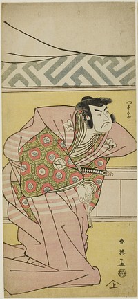 Actor Sawamura Sôjûrô III as Oda Kazusanosuke Harunaga in “Muromacho Chronicle in Kana Script” (“Kanagaki Muromachi bundan”) by Katsukawa Shun'ei