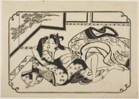 Flirting Lovers by Hishikawa Moronobu